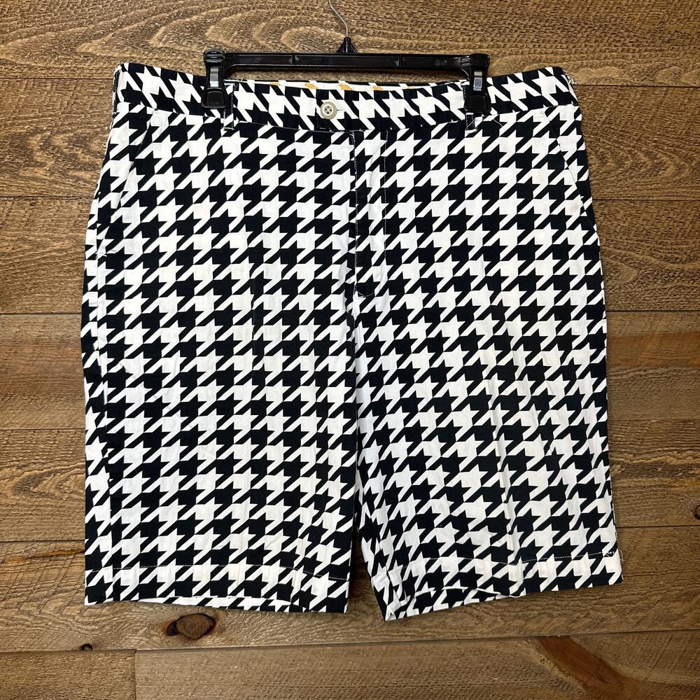 Men's Loudmouth Golf 11" Black houndstooth Show stopper Shorts Size 38